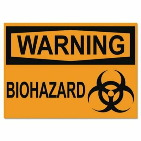 U. S. STAMP & SIGN Headline, Osha Safety Signs, Warning Biohazard, Orange/black, 10 X 14 5498